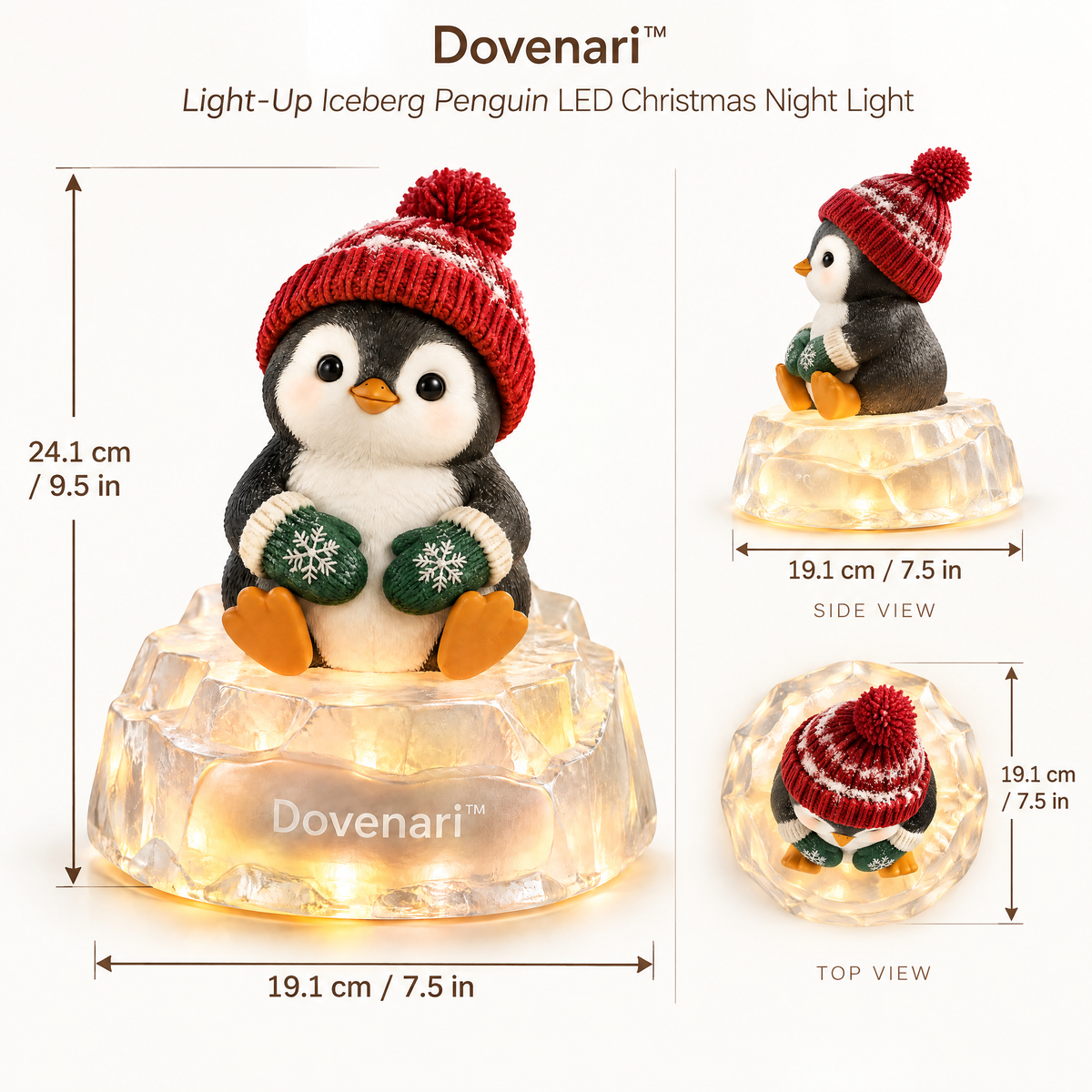 Dovenari™ Light-Up Iceberg Penguin LED Christmas Night Light