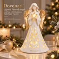Dovenari™ Lighted Pierced Angel with Star LED Christmas Night Light Figurine