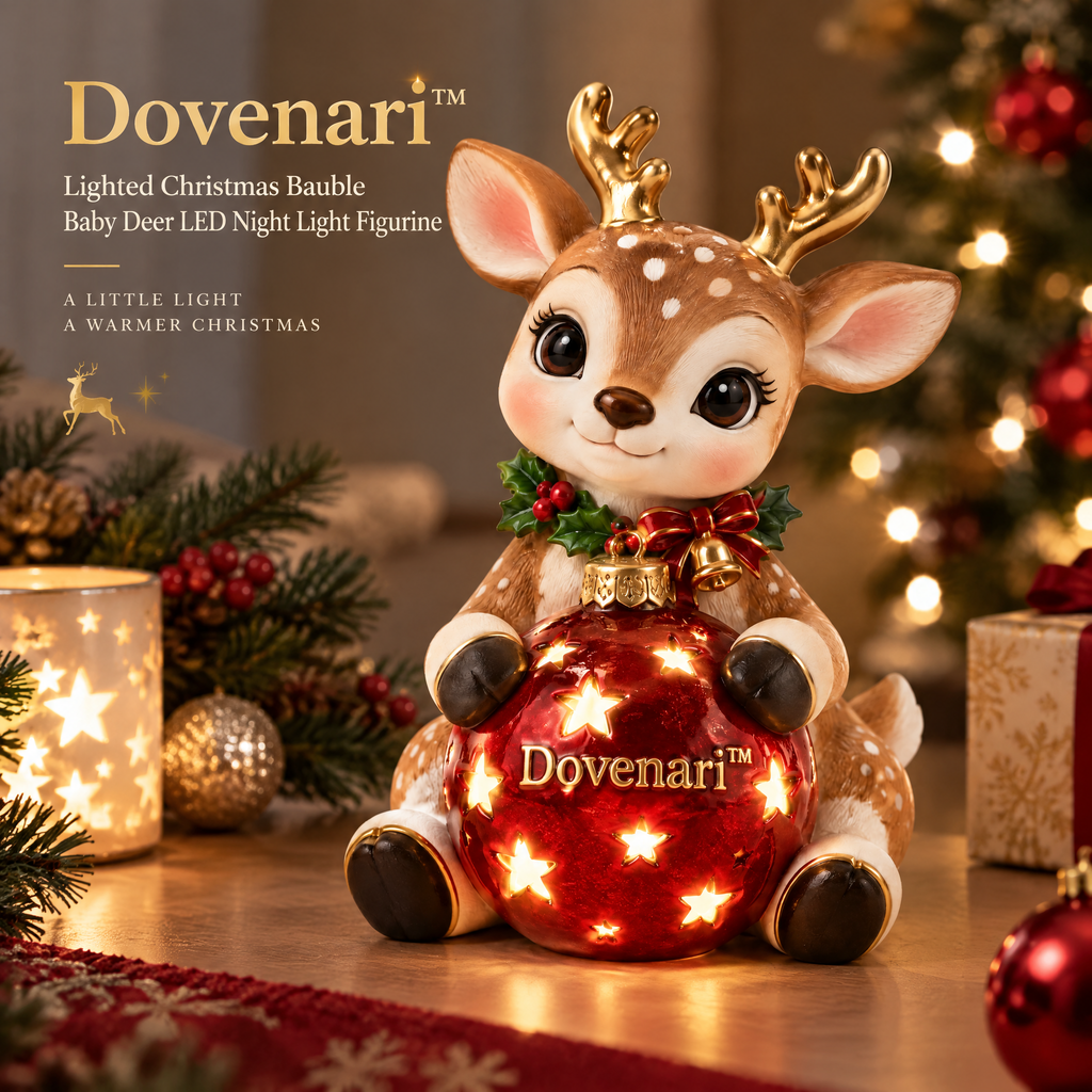 Dovenari™ Lighted Christmas Bauble Baby Deer LED Night Light Figurine