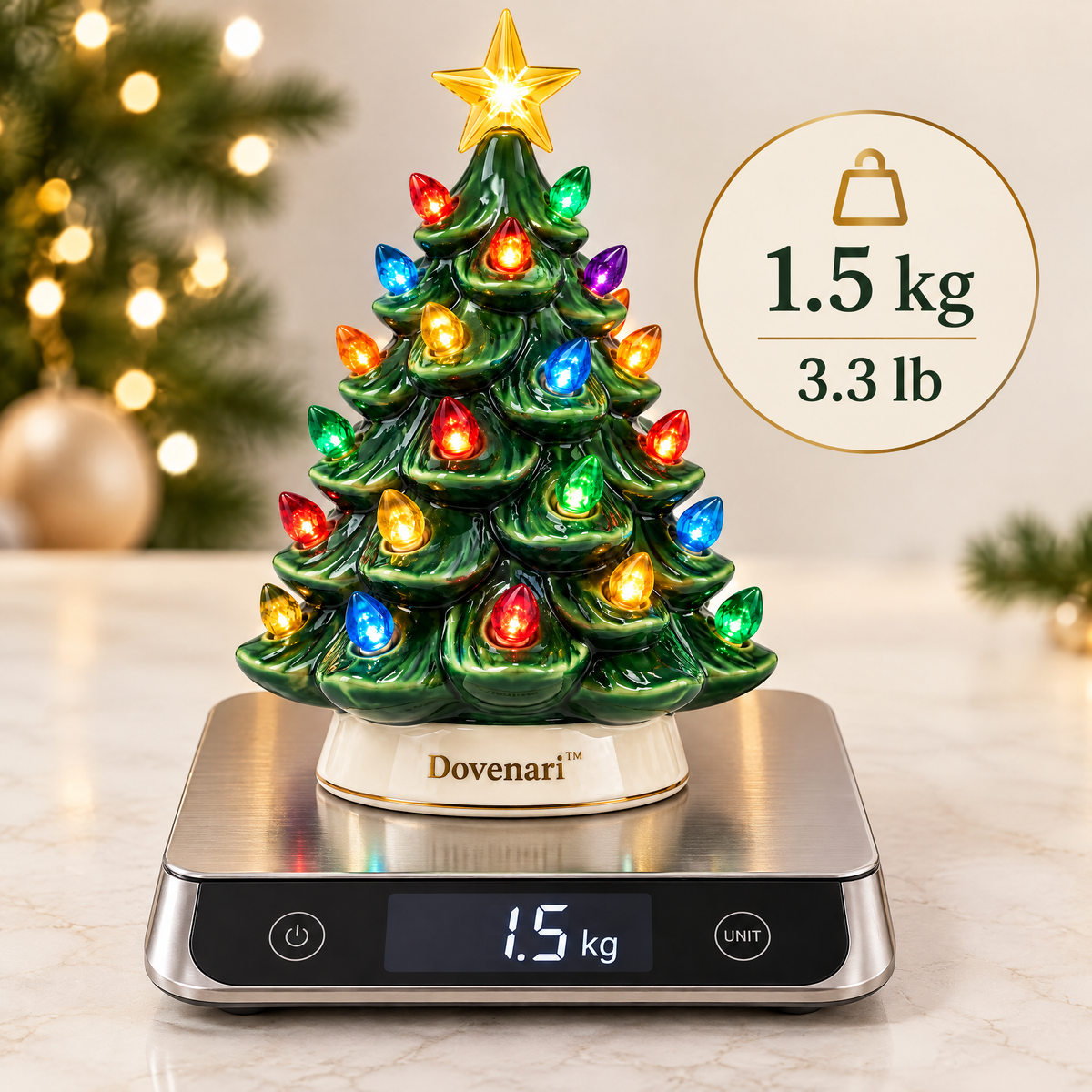 Dovenari™ Lighted Ceramic Christmas Tree Tabletop Decor