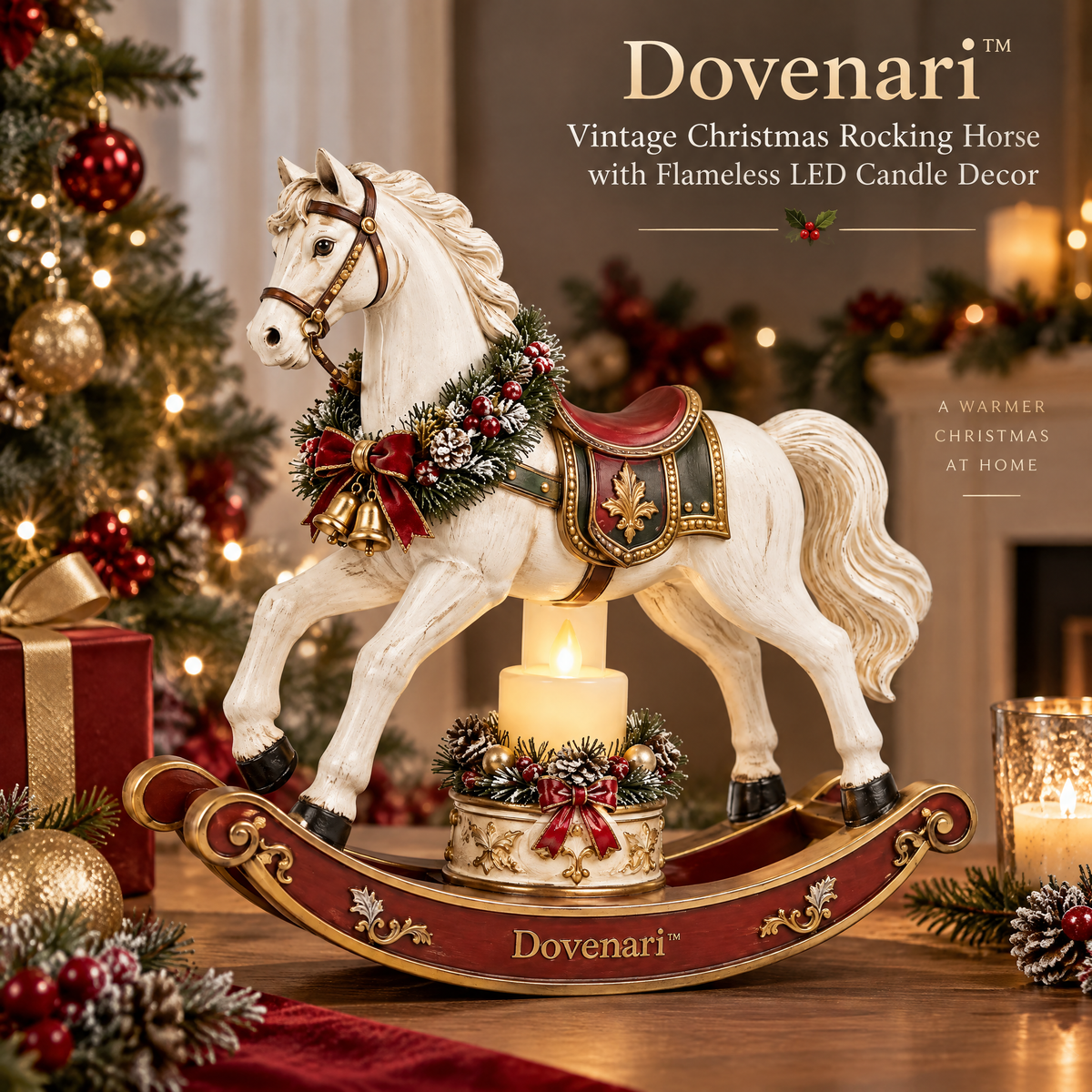 Dovenari™ Vintage Christmas Rocking Horse LED Night Light