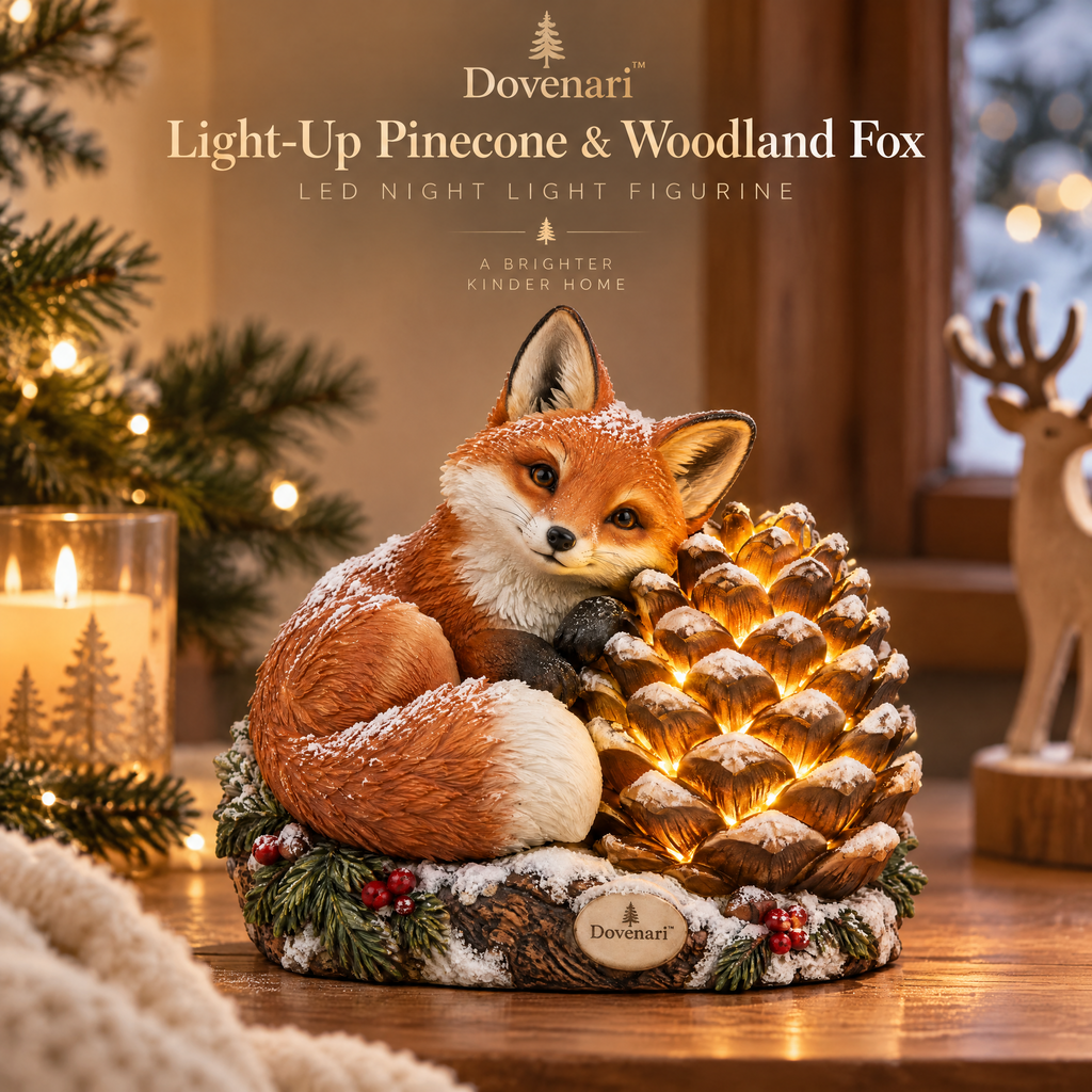 Dovenari™ Light-Up Pinecone & Woodland Fox LED Night Light Figurine