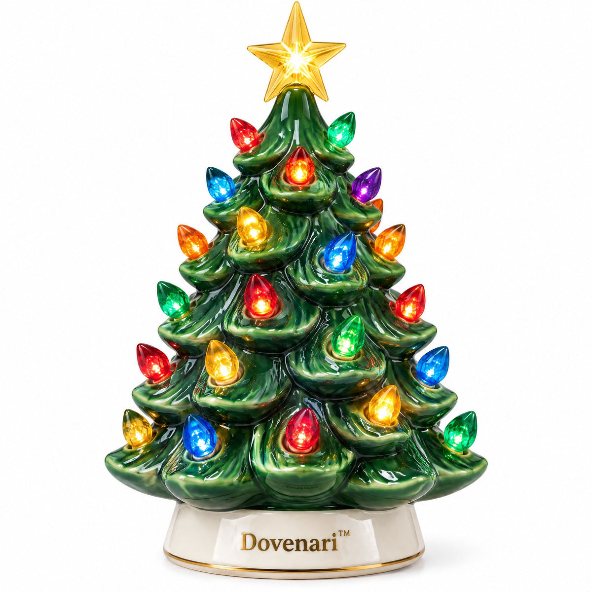 Dovenari™ Lighted Ceramic Christmas Tree Tabletop Decor