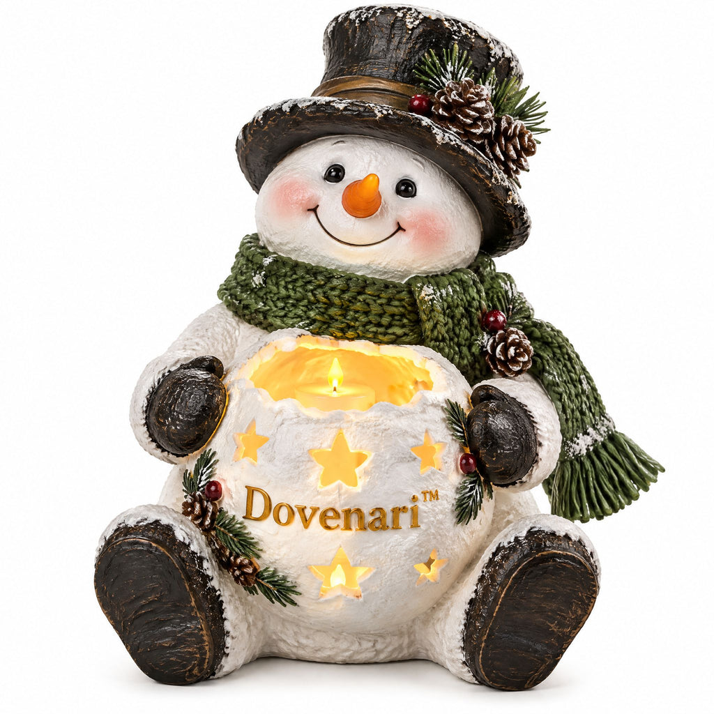 Dovenari™ Christmas Light-Up Snowman Star Cutout LED Candle Night Light