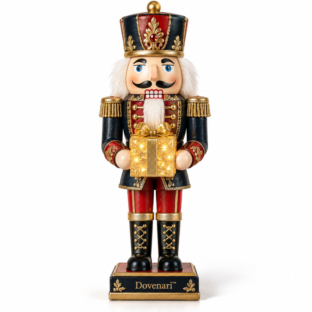 Dovenari™ Lighted Gift Box Nutcracker Soldier Christmas Figurine