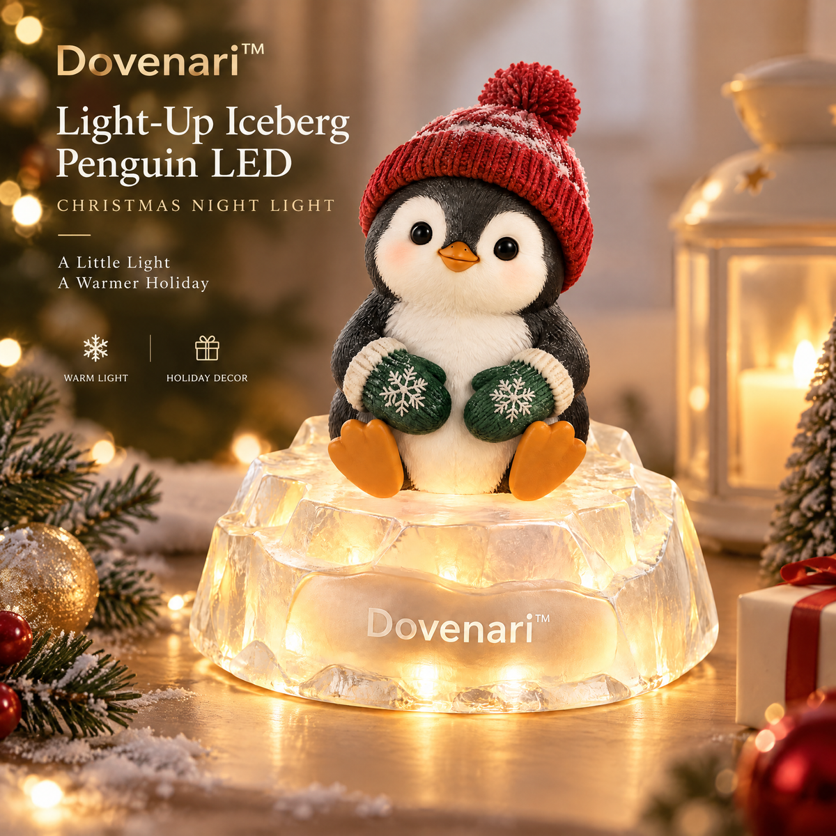 Dovenari™ Light-Up Iceberg Penguin LED Christmas Night Light