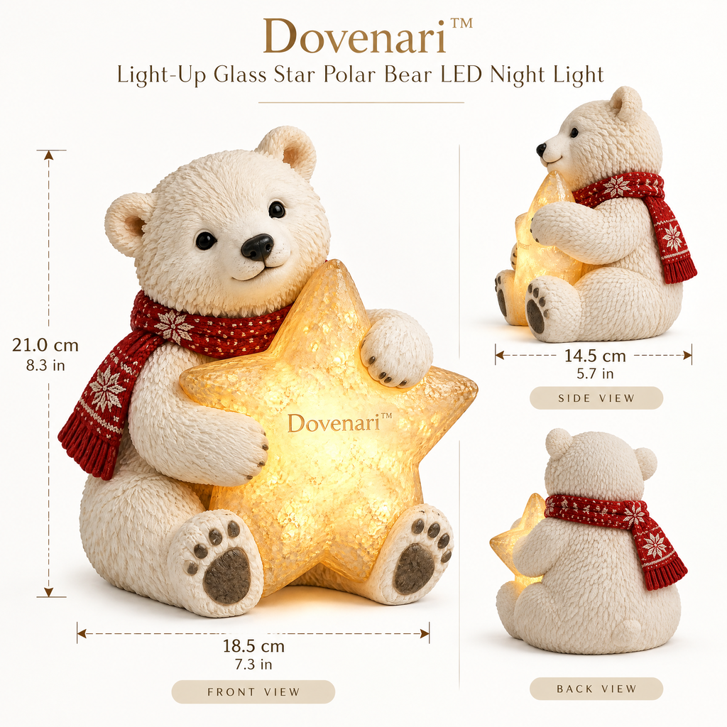 Dovenari™ Light-Up Star Polar Bear LED Night Light