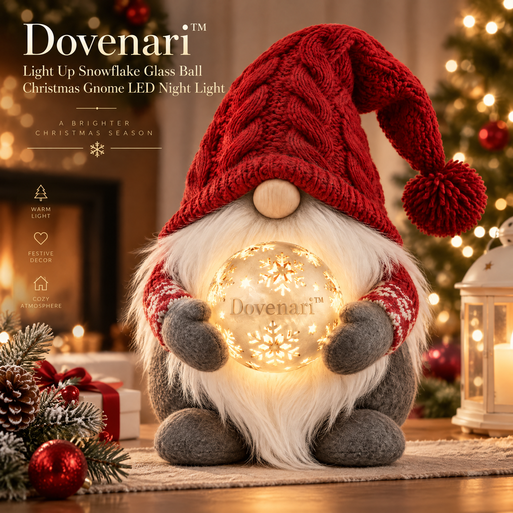 Dovenari™ Snowflake Glow Christmas Gnome LED Night Light