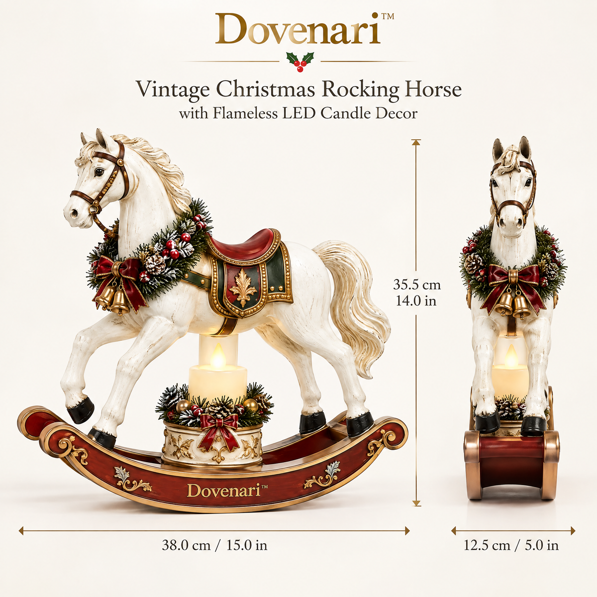 Dovenari™ Vintage Christmas Rocking Horse LED Night Light