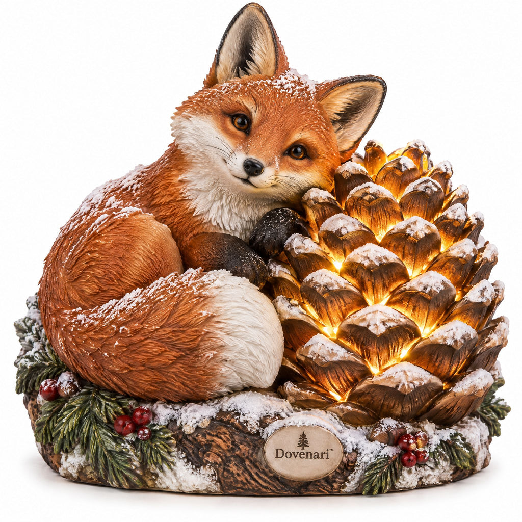 Dovenari™ Light-Up Pinecone & Woodland Fox LED Night Light Figurine