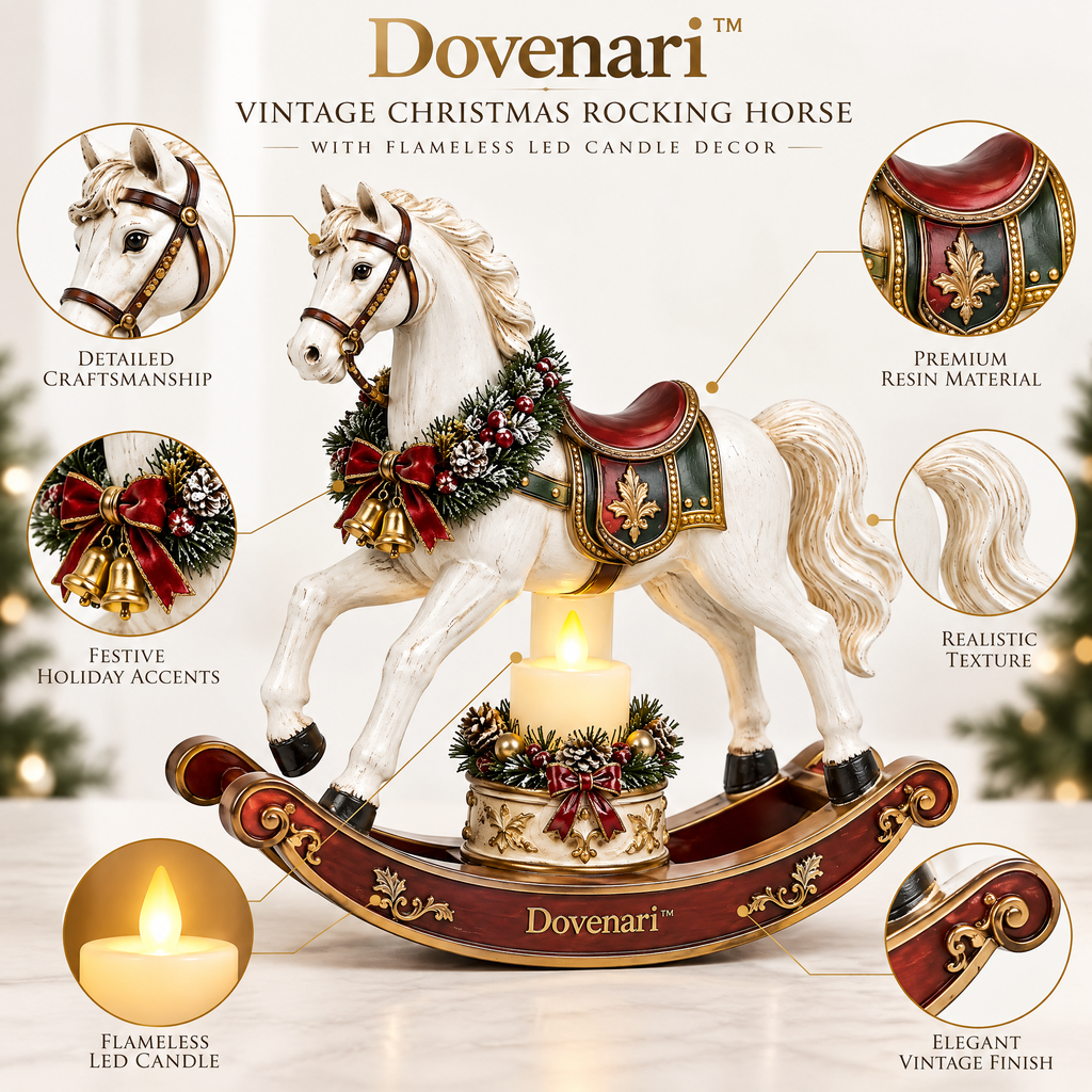 Dovenari™ Vintage Christmas Rocking Horse LED Night Light